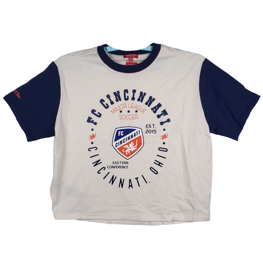 Cincinnati FC Mitchell & Ness MLS Womens Medium Shirt Est. 2015 Cream Navy New